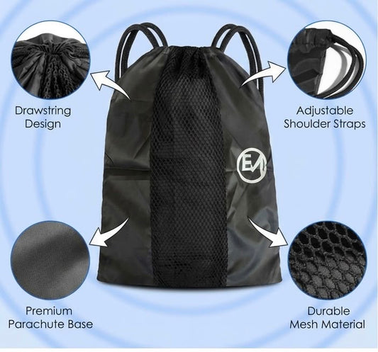 Emeraldanter Gym BAG SPORTS Sack Drawstring Backpack Durable BREATHABLE Mesh MMA BOXING