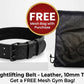 Weight Lifting PURE LEATHER Belt Gym SUPPORT bodybuilding