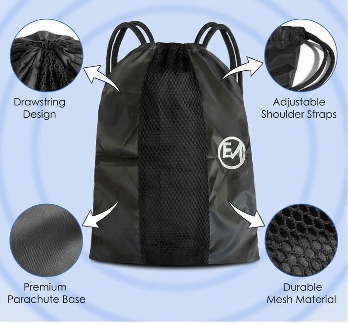 Emeraldanter Gym BAG SPORTS Sack Drawstring Backpack Durable BREATHABLE Mesh MMA BOXING